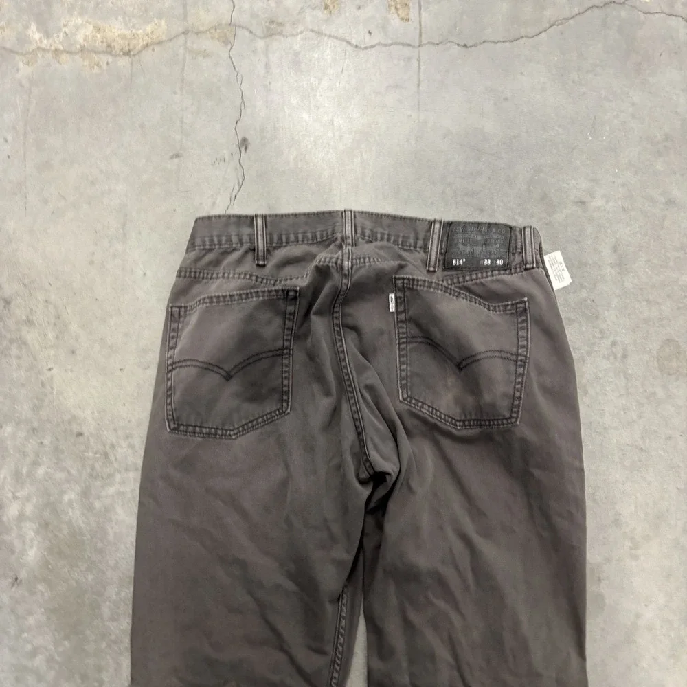 Levis 514 Straight Fit Gray Pants Mens 38x30 Faded Cotton Trousers